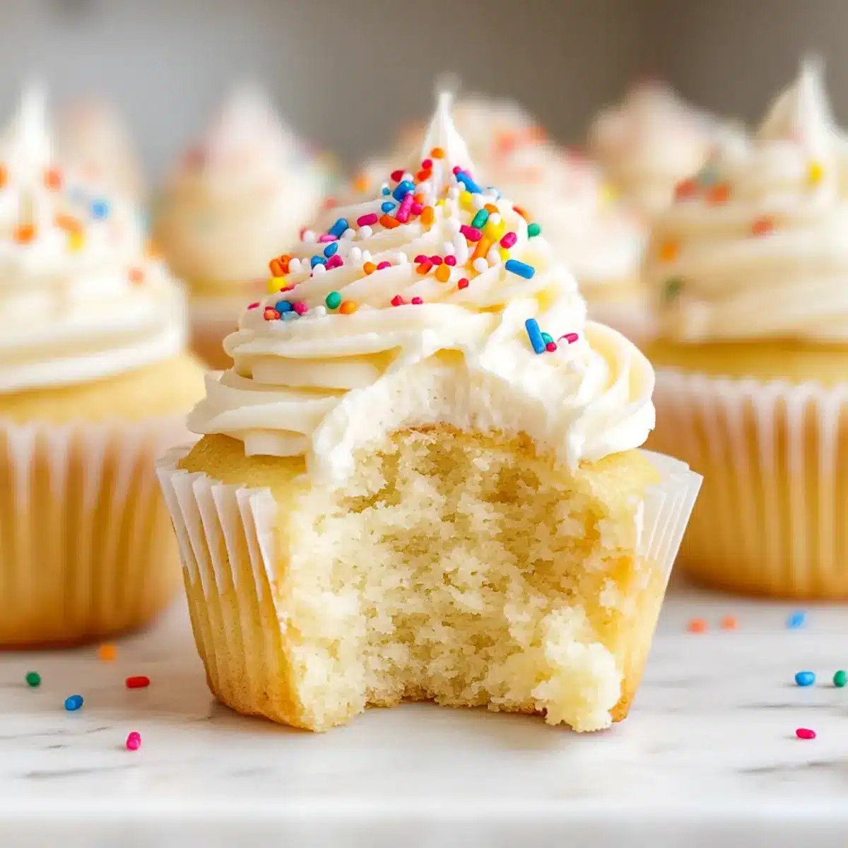 Vanilla Birthday Cupcakes