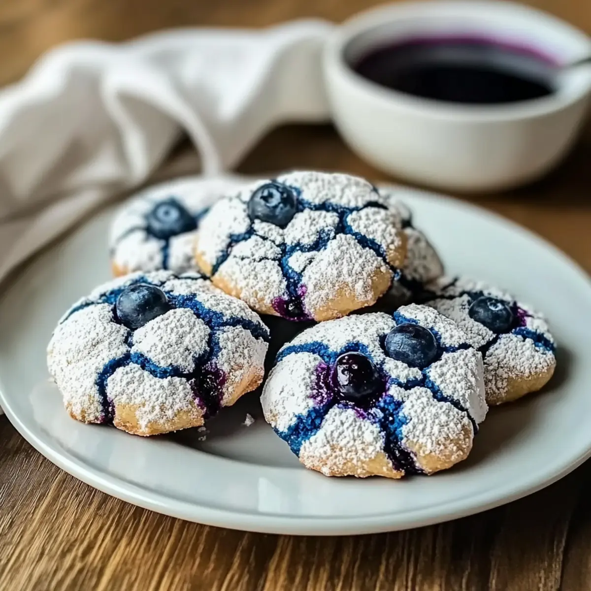 Blueberry Crinkle Cookies