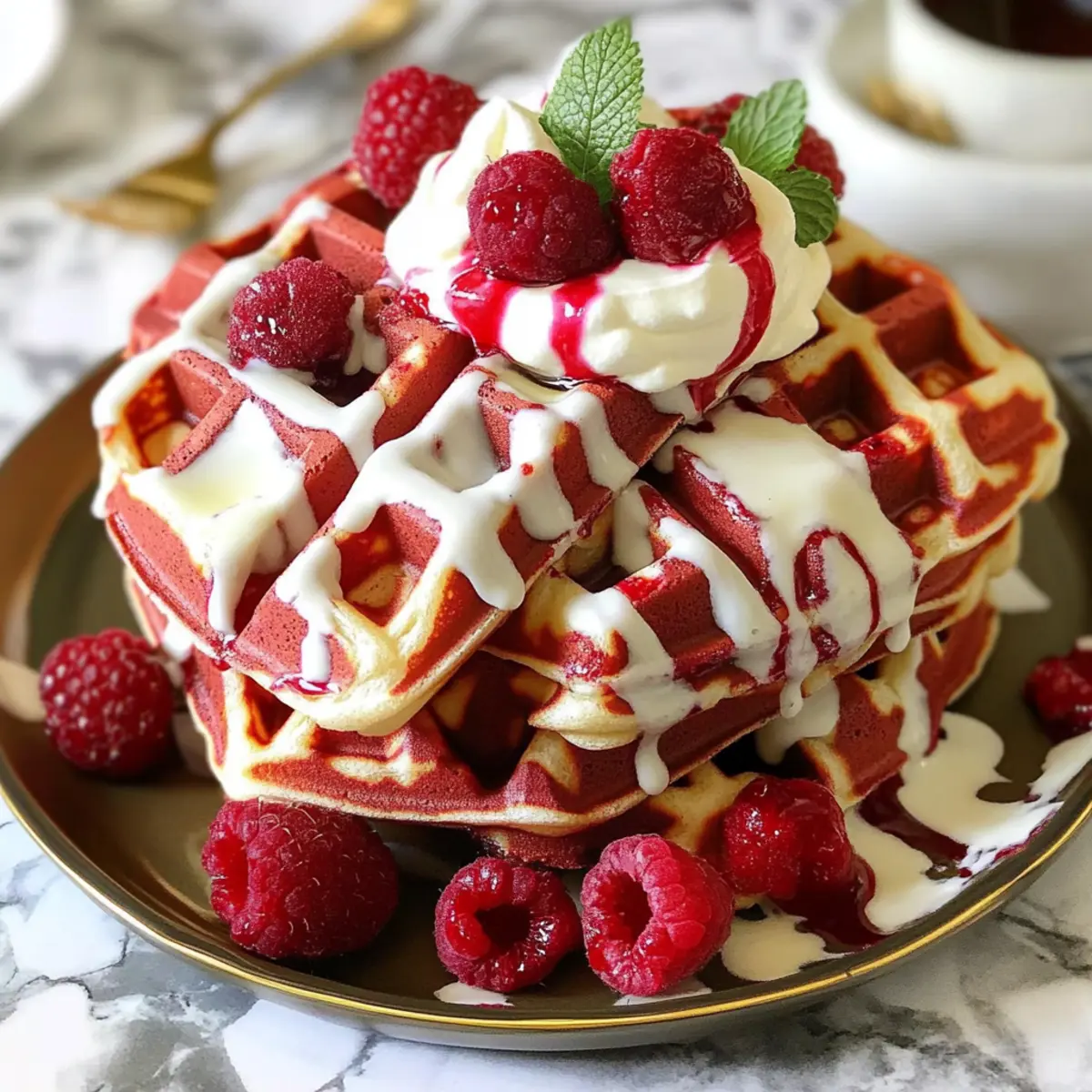 Red Velvet Marble Waffles