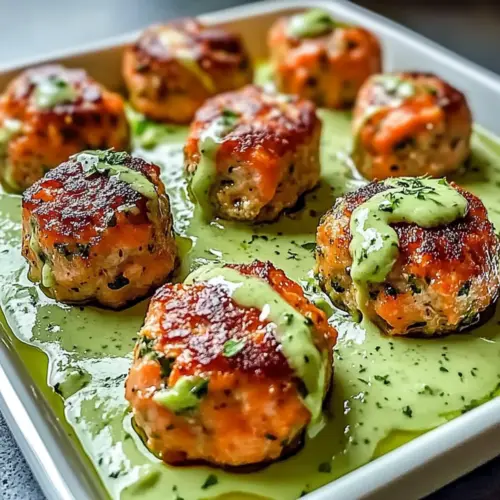 Baked Salmon Meatballs with Creamy Avocado Sauce