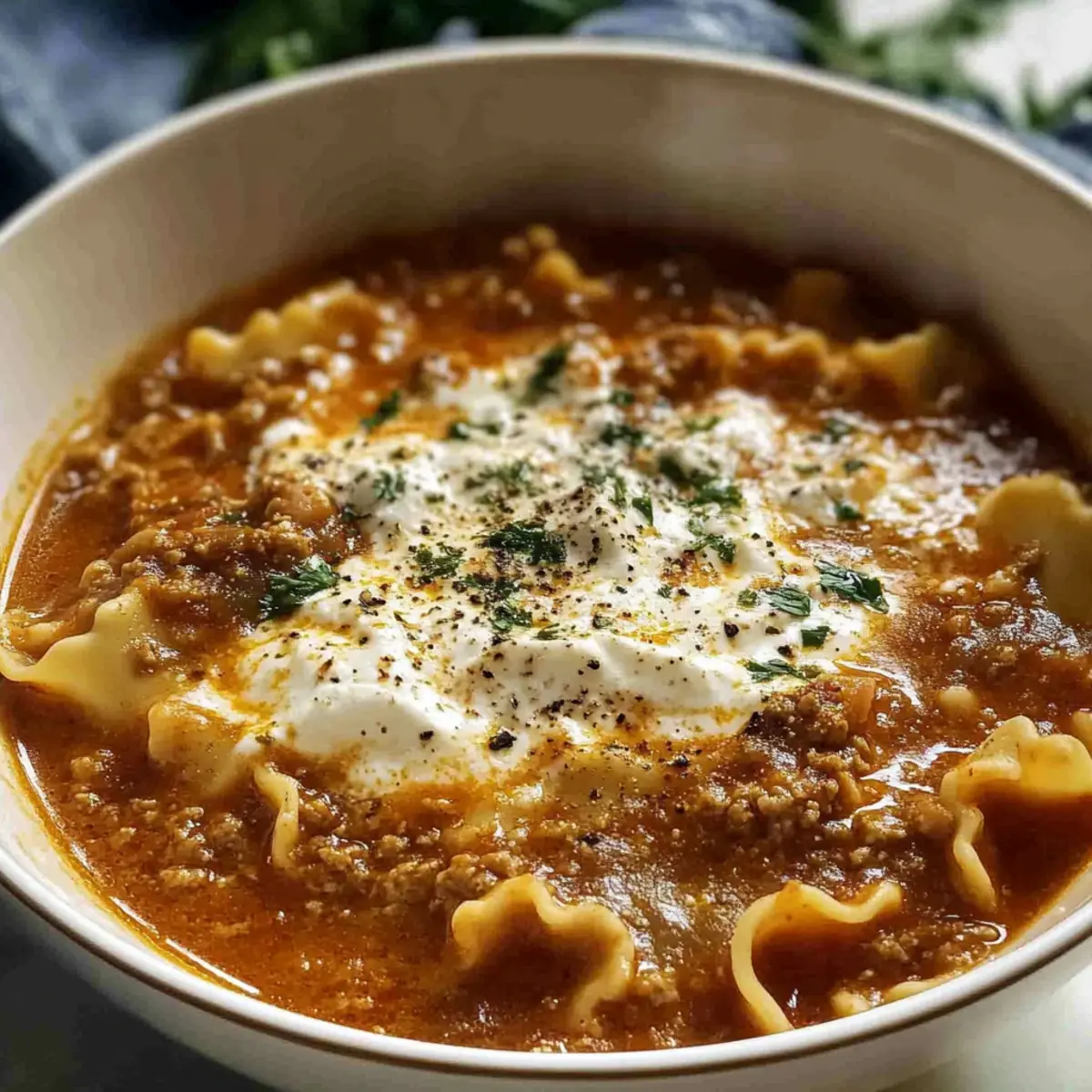 Mouthwatering One Pot Lasagna Soup