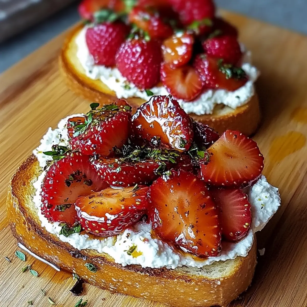 Strawberry Whipped Ricotta Toast